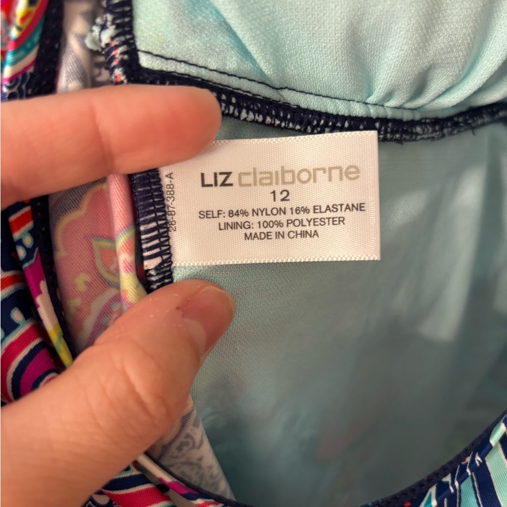 Liz Clariborne women’s paisley 1 piece swimsuit size 12 - Picture 4 of 6